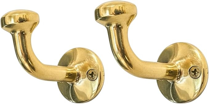 Set of 2 PCS Handmade Solid Unlacquered Brass Wall Hooks – Vintage Style Heavy Duty Coat & Towe... | Amazon (US)