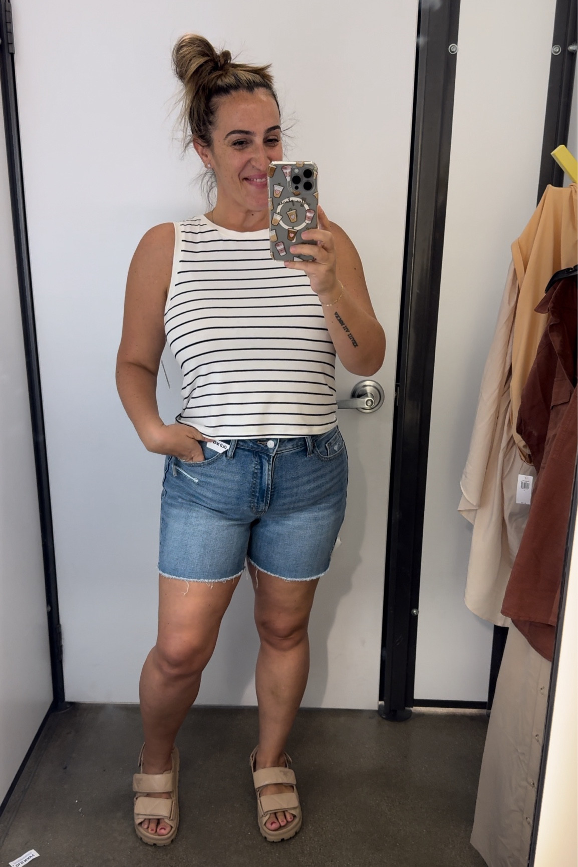 5in shorts are my fav! These have a bit of stretch to them, not a ton. Go size up for a looser fit. I’m in true size 10. The tank is a L, I’d prefer a looser fit so maybe size up 1. 

#LTKFindsUnder50 #LTKMidsize #LTKOver40