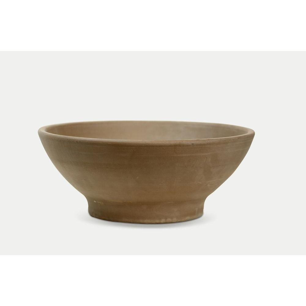 18 in. Chocolate Terra Cotta Clay Low Bowl Planter | The Home Depot