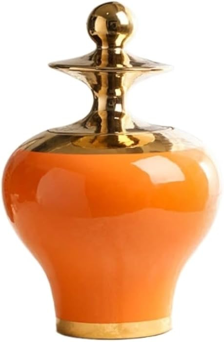 Ginger Jar Decorative Jars Ceramic Ginger Jar Vases with Gold Trim Porcelain Storage Jar Vase Tem... | Amazon (US)