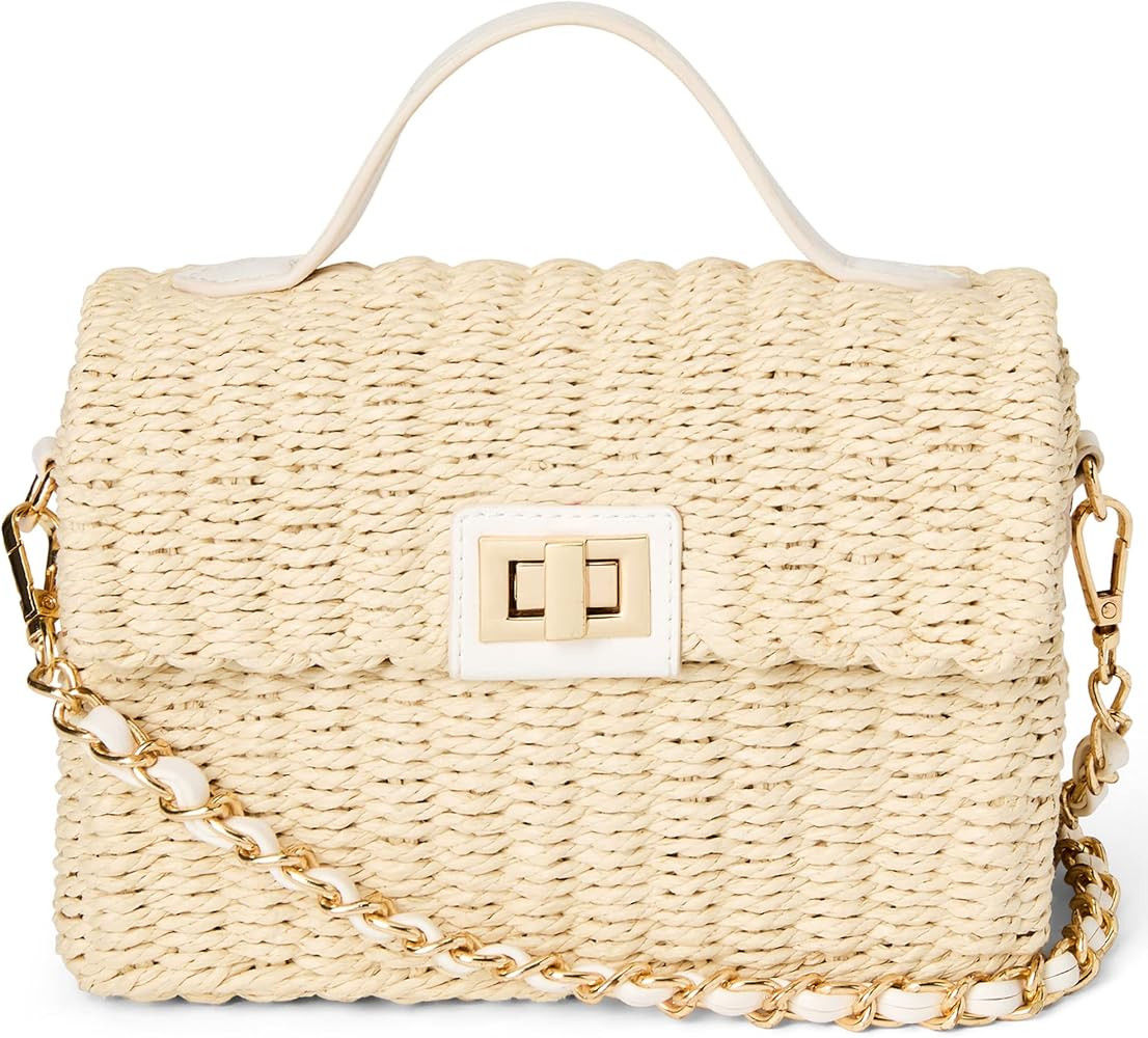 Like Dreams Women Hand-woven Fashion Straw Crossbody Bag Inner Floral Summer Long Strap Shoulder ... | Amazon (US)