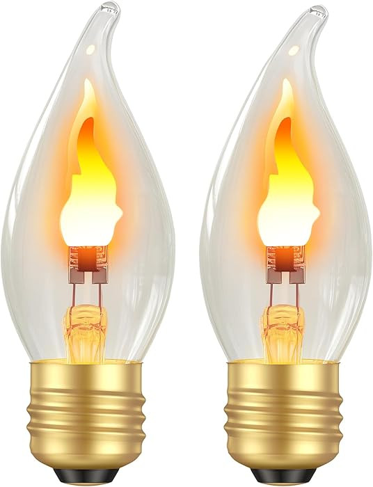 Flickering Flame Light Bulbs with Realistic Fire Effect, E26 3W Glass Bulb for Halloween Christma... | Amazon (US)