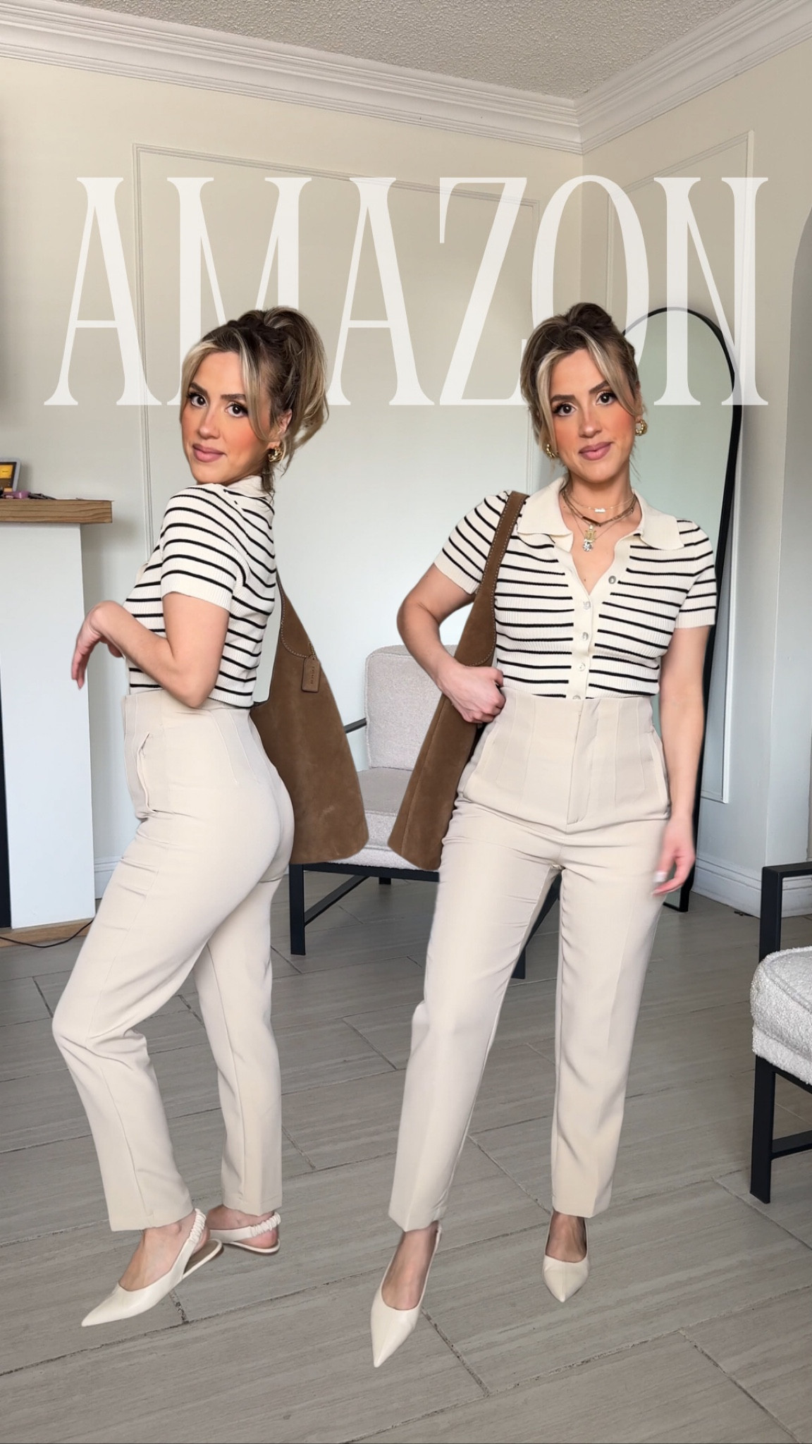 Business Casual from Amazon 🥰

✔️Small in trousers + button up 
✔️Whitney flats in ivory 

#LTKStyleTip #LTKWorkwear #LTKU