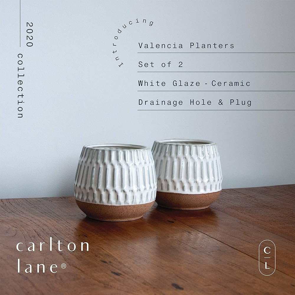 Carlton Lane Valencia - Ceramic Indoor Flower Pots for Plants – Indoor Garden Planters with Dra... | Amazon (US)
