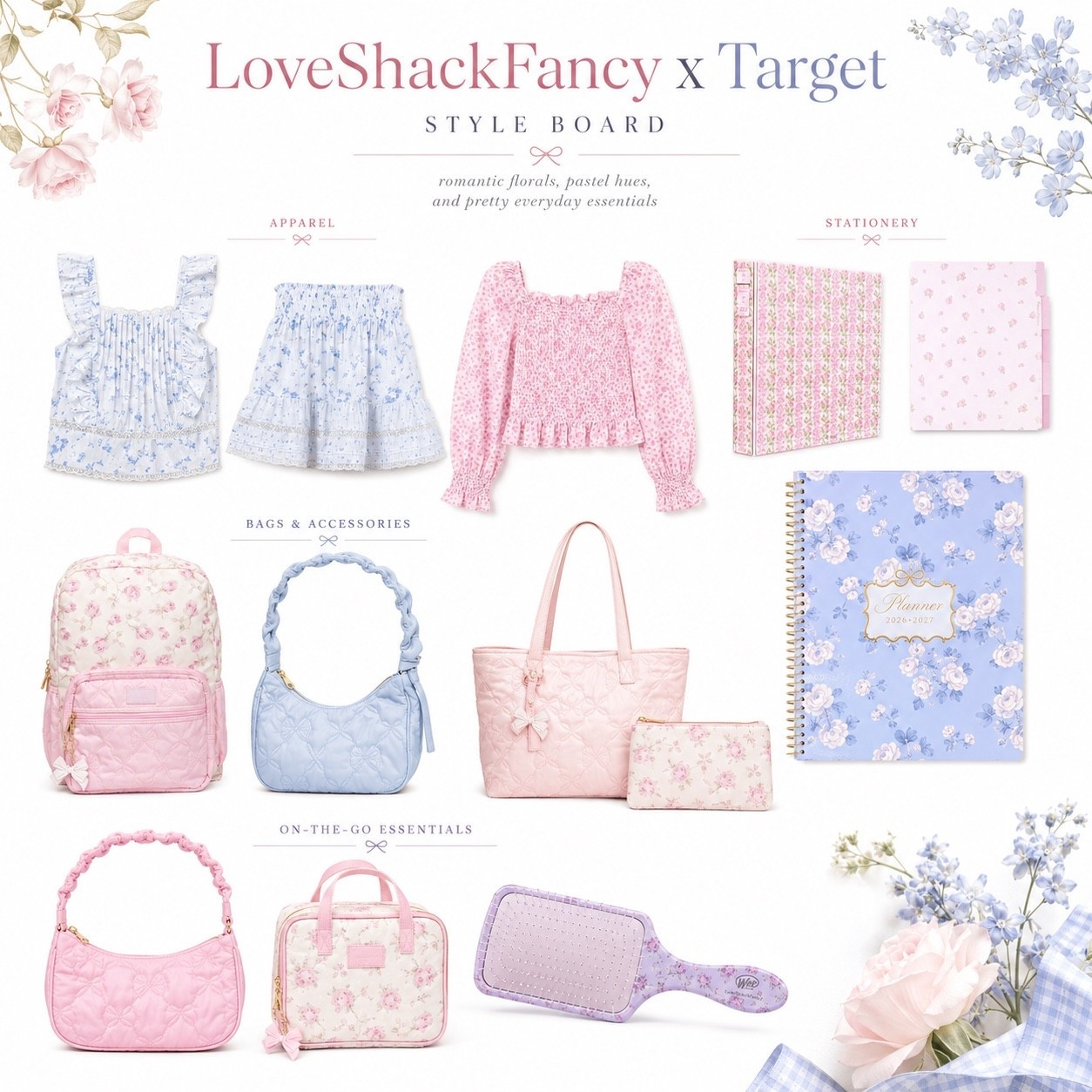 The LoveShackFancy x Target collaboration is giving us all the dreamy florals, quilted accessories and pretty pastel details. 🎀🌸 From the sweetest girls’ styles to planners, bags and everyday essentials, this collection may be impossible to resist!

Launching July 5 at Target. Which piece is first on your list? 💕

#LoveShackFancyxTarget #LoveShackFancy #TargetStyle #TargetFinds #StyleBoard #PastelStyle #FloralStyle

#LTKKids #LTKmomlife #LTKHome