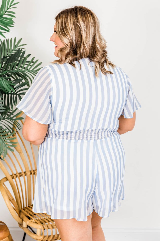 Love For A Lifetime Blue Striped Romper | The Pink Lily Boutique
