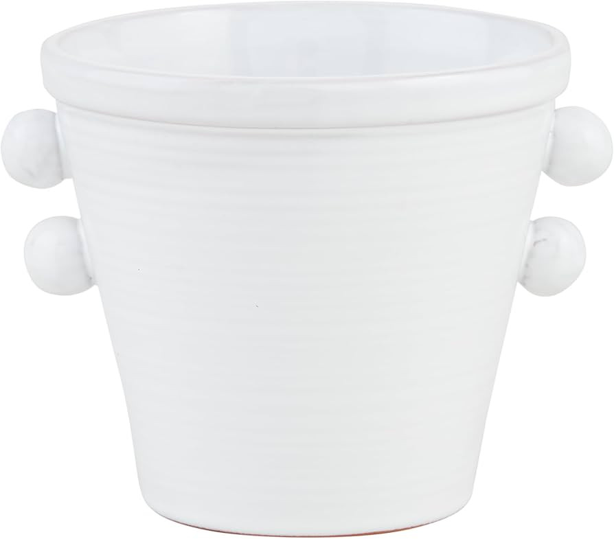 Mud Pie Dot Beaded Planter, 5" x 5 1/2" dia, WHITE | Amazon (US)