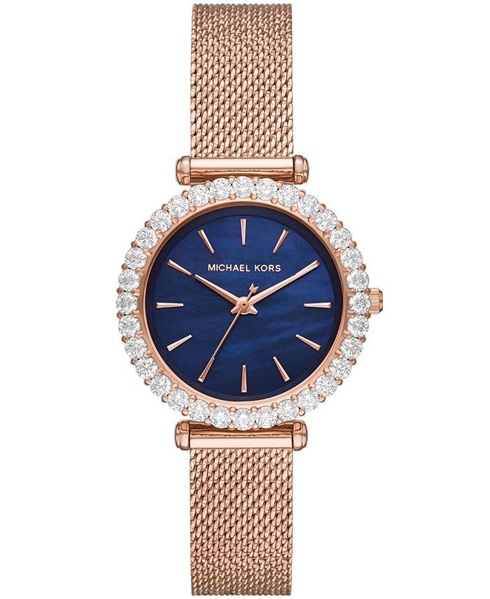 Michael Kors Women's Darci Rose Gold-Tone Stainless Steel Mesh Bracelet Watch, 34mm & Reviews - M... | Macys (US)