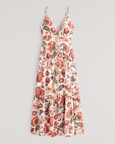 Women's Button-Through Maxi Dress | Women's Dresses & Jumpsuits | Abercrombie.com | Abercrombie & Fitch (US)