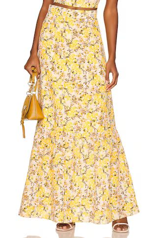 Something Navy Floral Tiered Maxi Skirt in Cream Multi from Revolve.com | Revolve Clothing (Global)