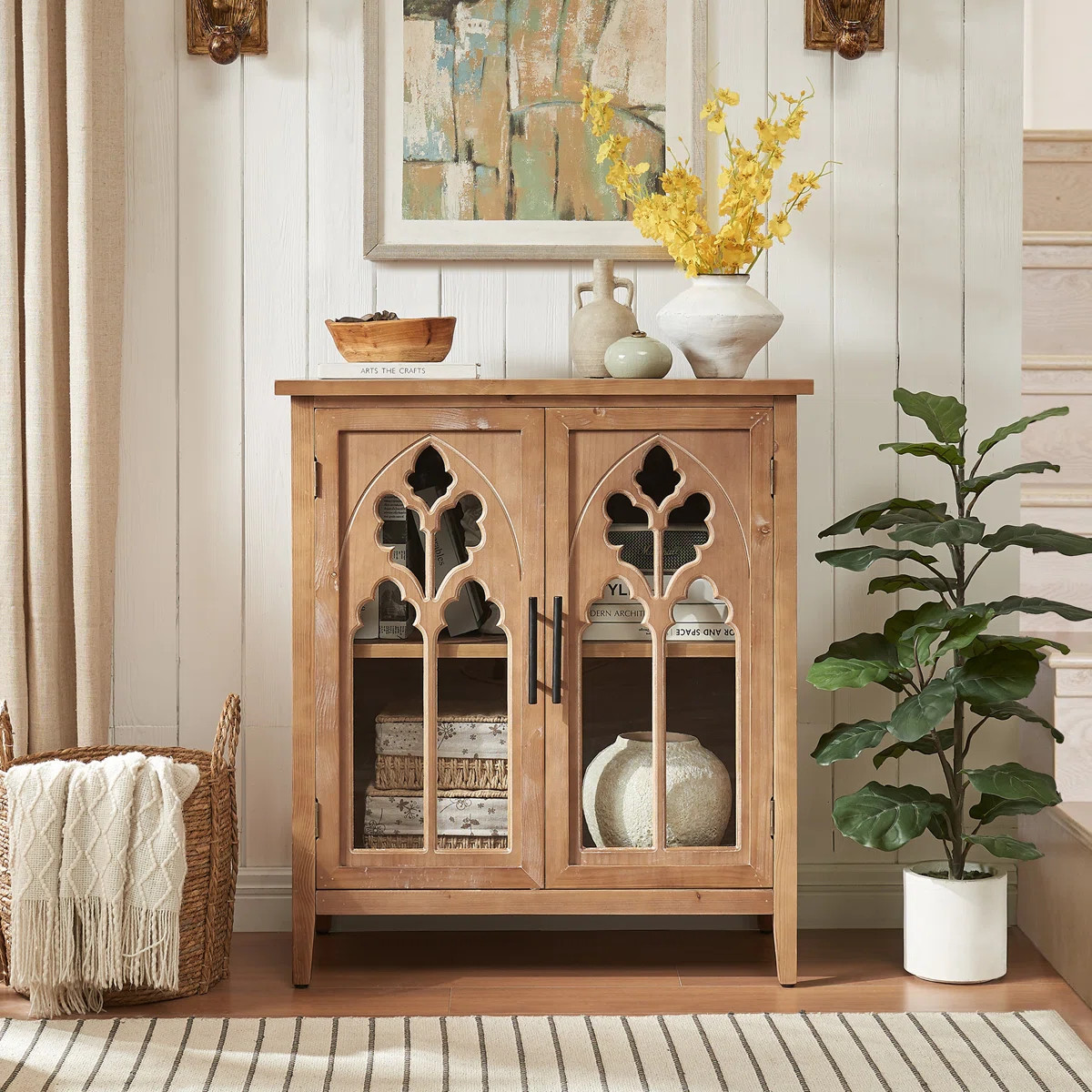 Farmhouse 34'' Tall 2 Door Accent Cabinet | Wayfair North America
