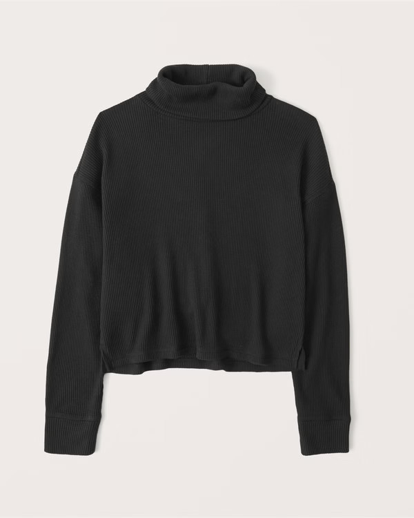 Long-Sleeve Waffle Turtleneck | Abercrombie & Fitch (US)