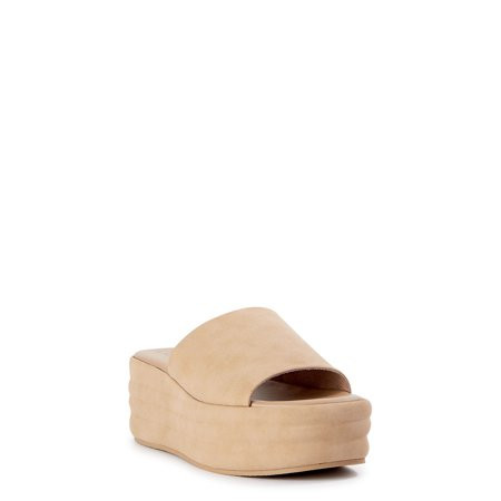 No Boundaries Women s Flatform Wedge Sandals - Wide Width Available | Walmart (US)