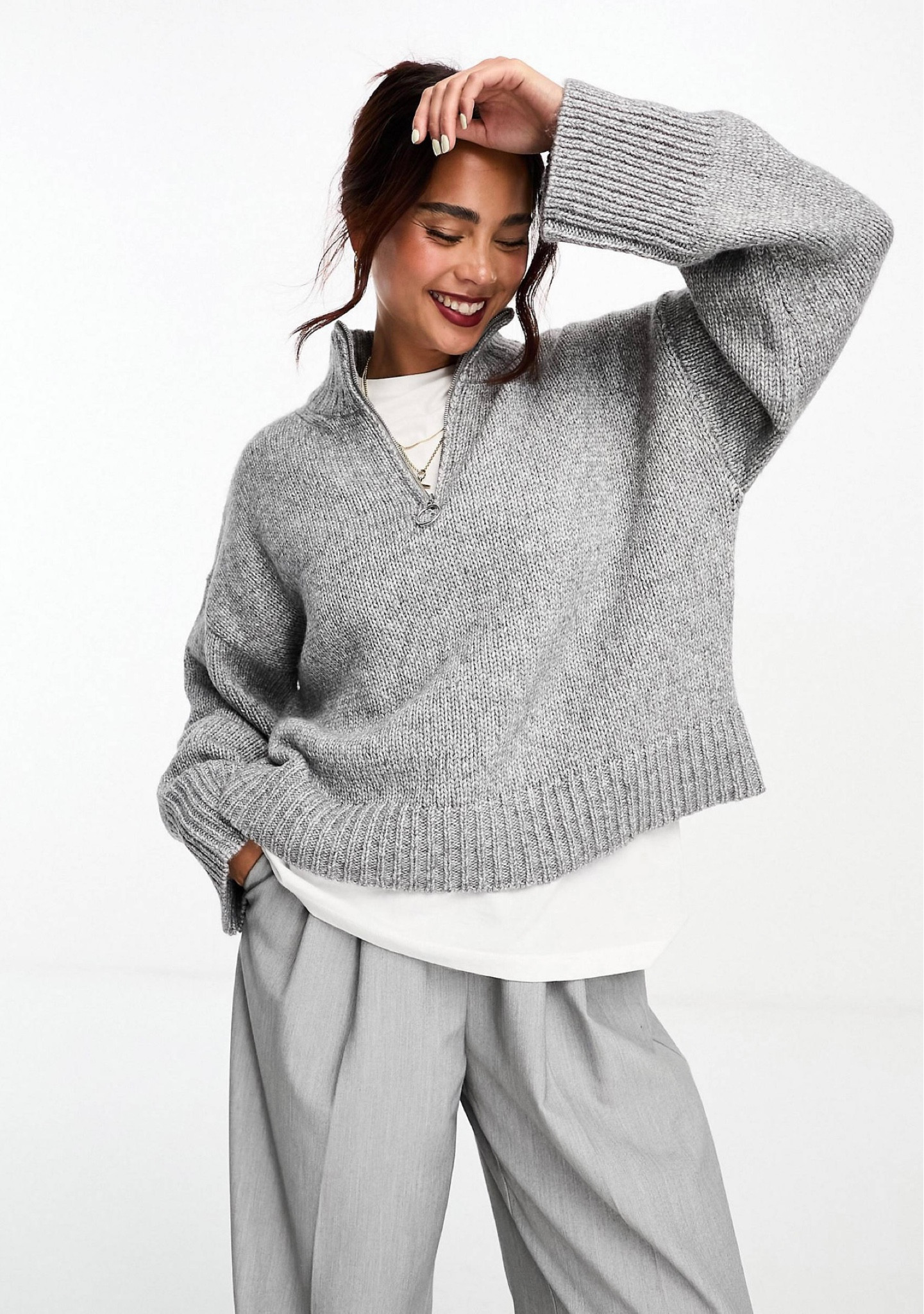 Grey oversized knitted jumper for autumn/winter☁️ 

#asos #oversizedjumper #knitwear #autumnwinter #autumnoutfit

#LTKstyletip #LTKSeasonal #LTKFind