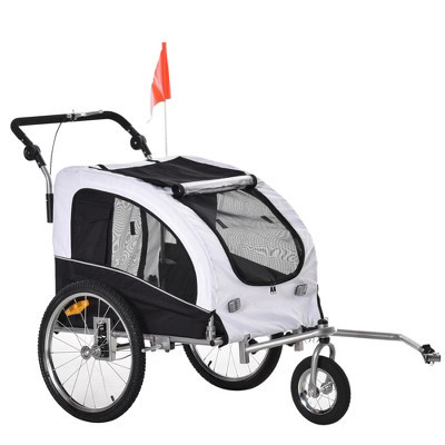 Gulches Pet Strollers: 2-In-1 Dog Bike Trailer and Stroller with Canopy and Storage, White | Target
