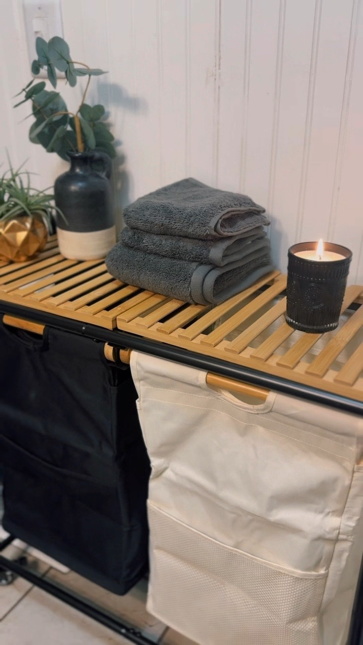 2 laundry holding trolly with shelf 🕯️ 

#LTKHome #LTKFindsUnder100
