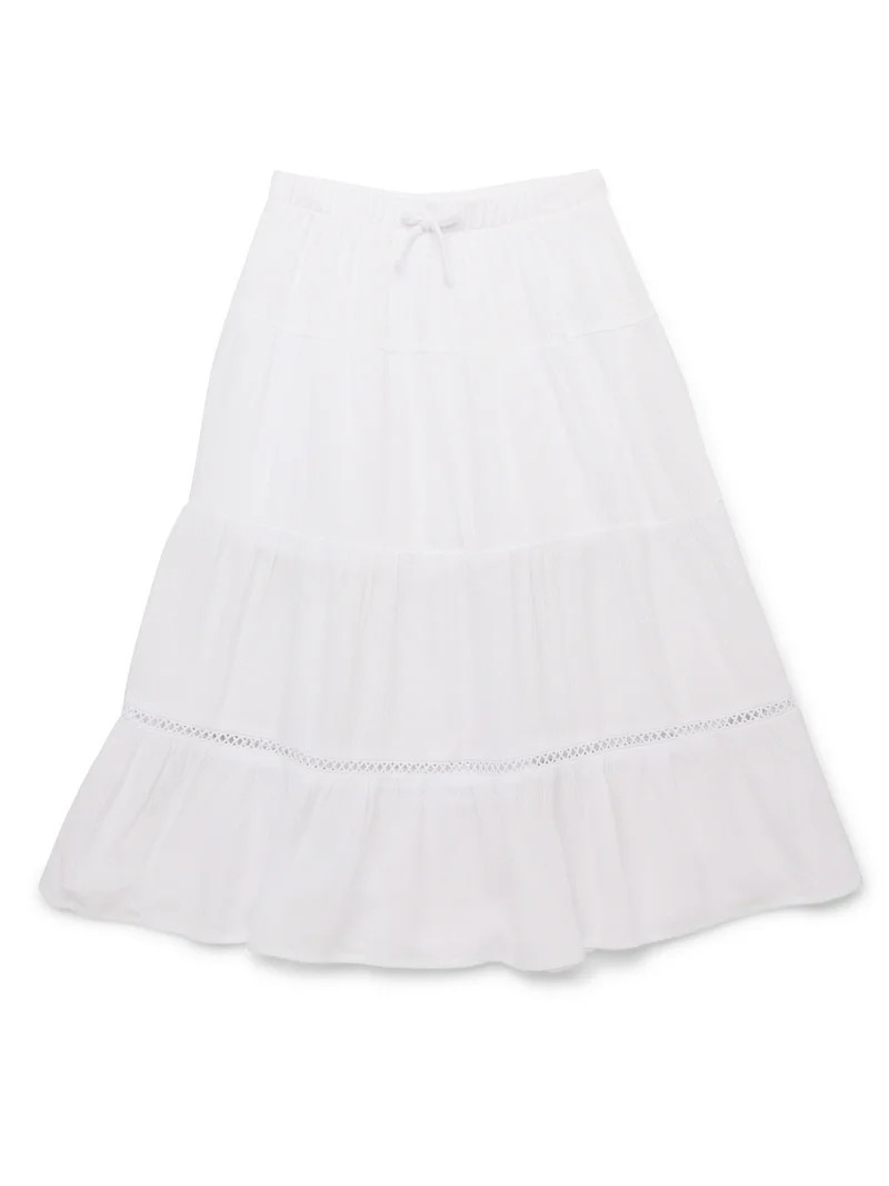 Wonder Nation Tween Girls Tiered Maxi Skirt, Sizes 4-18 | Walmart (US)