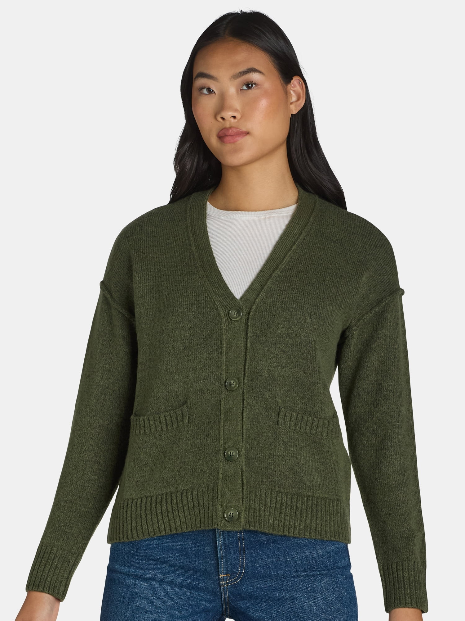 Time and Tru Women's Core Cardigan, Sizes XS-XXL - Walmart.com | Walmart (US)