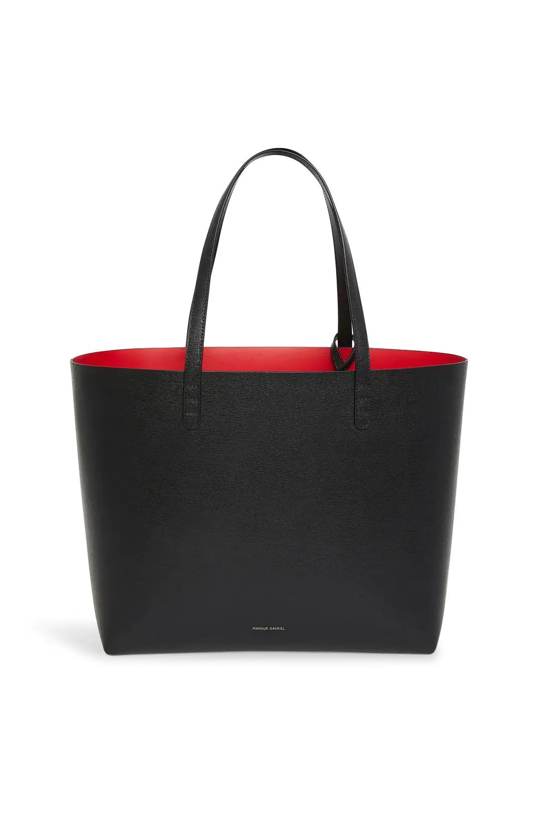 Mansur Gavriel Accessories Black Flamma Saffiano Large Tote | Rent The Runway