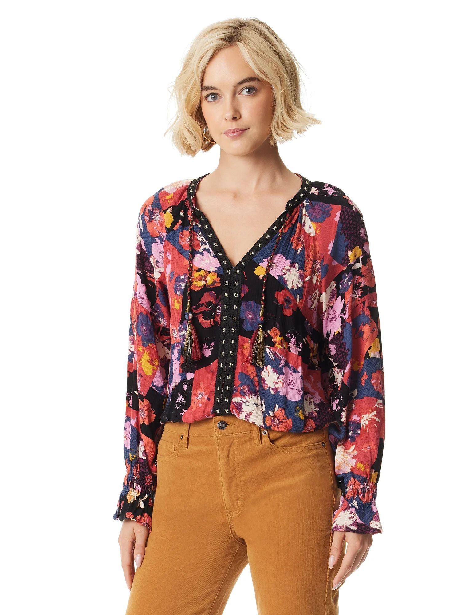 Jessica Simpson Women's and Women's Plus  Tifany Embellished Blouse - Walmart.com | Walmart (US)