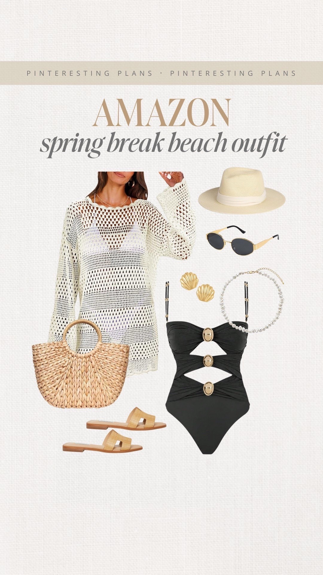 Amazon spring break beach outfit 🙌🏻🙌🏻 Swimsuit, swimsuit, cover-up, Panama, hat, fedora, sunglasses, earrings, tote, return bag, necklace, spring break style, resort style, resort wear

#LTKSwim #LTKSeasonal #LTKTravel