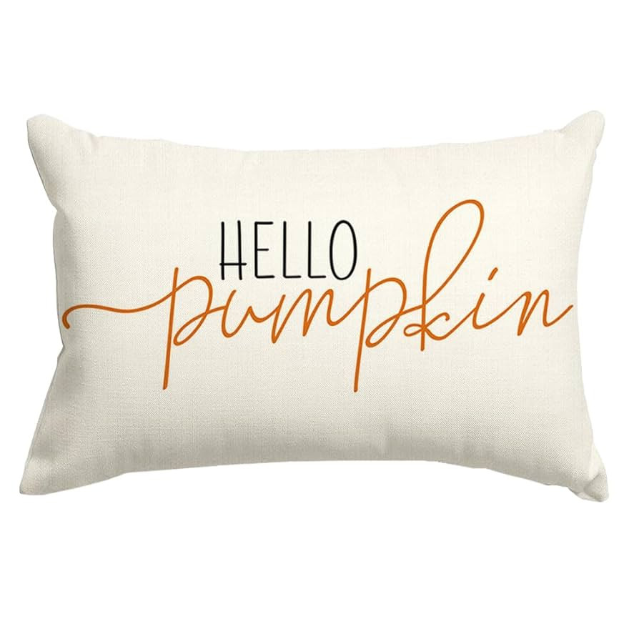 RABUSOFA Fall Pillow Covers 12x20 Inch,Autumn Hello Pumpkin Pillows Decorative Throw Pillows,Lumb... | Amazon (US)
