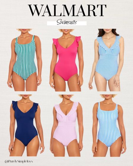 Walmart swimsuits 
Bathing suits 
Swim suits 
Summer fashion 
Blue and white striped swimsuit

#LTKswim #LTKfindsunder50 #LTKstyletip