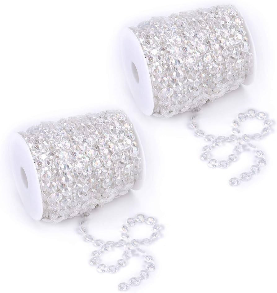 Tosnail 200 ft Crystal Beads by The Roll Crystal Beads String Beads Chain Crystal Garland Roll fo... | Amazon (US)