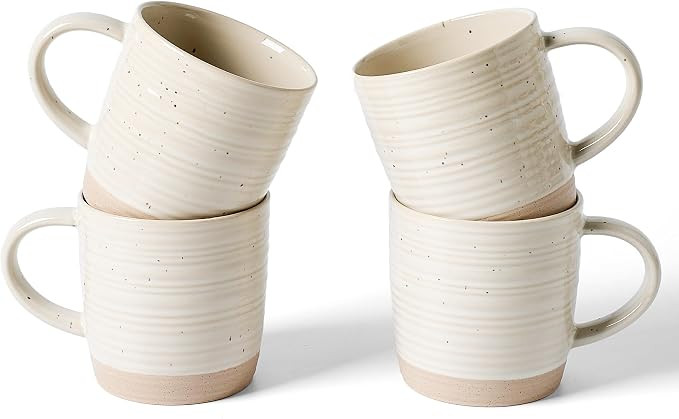 famiware Coffee Mugs Set of 4, 13 oz Mug Set, Ceramic Cup Set with Handle | Stoneware Mug for Cof... | Amazon (US)