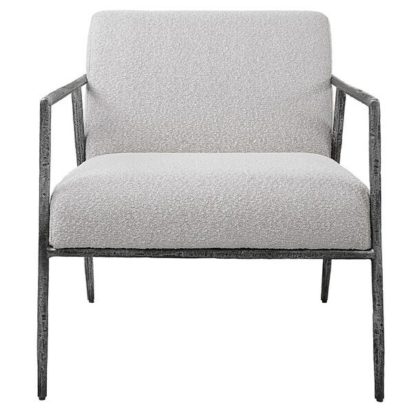 Brisbane Ivory and Distressed Charcoal Accent Chair | Bellacor