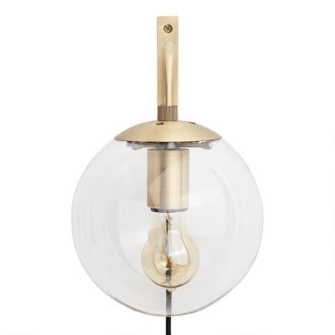 Glass Globe and Brass Wall Sconce | World Market