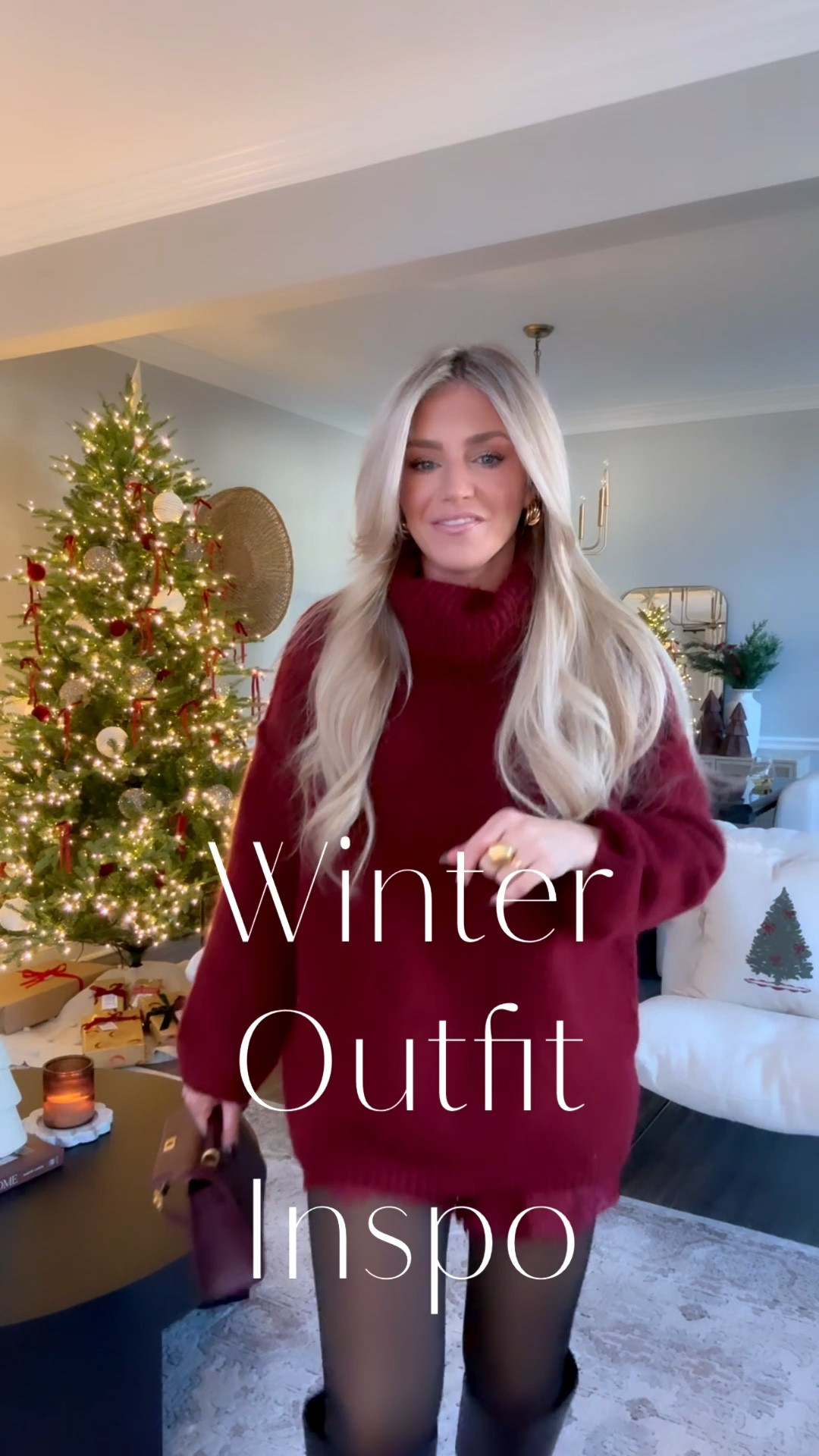 Winter outfit inspo- love love love how this look turned out! I may need to grab it in other colors! Wearing a large in the shorts and a medium in the sweater and S/M in the tights.

#LTKHoliday #LTKFindsUnder50 #LTKSeasonal