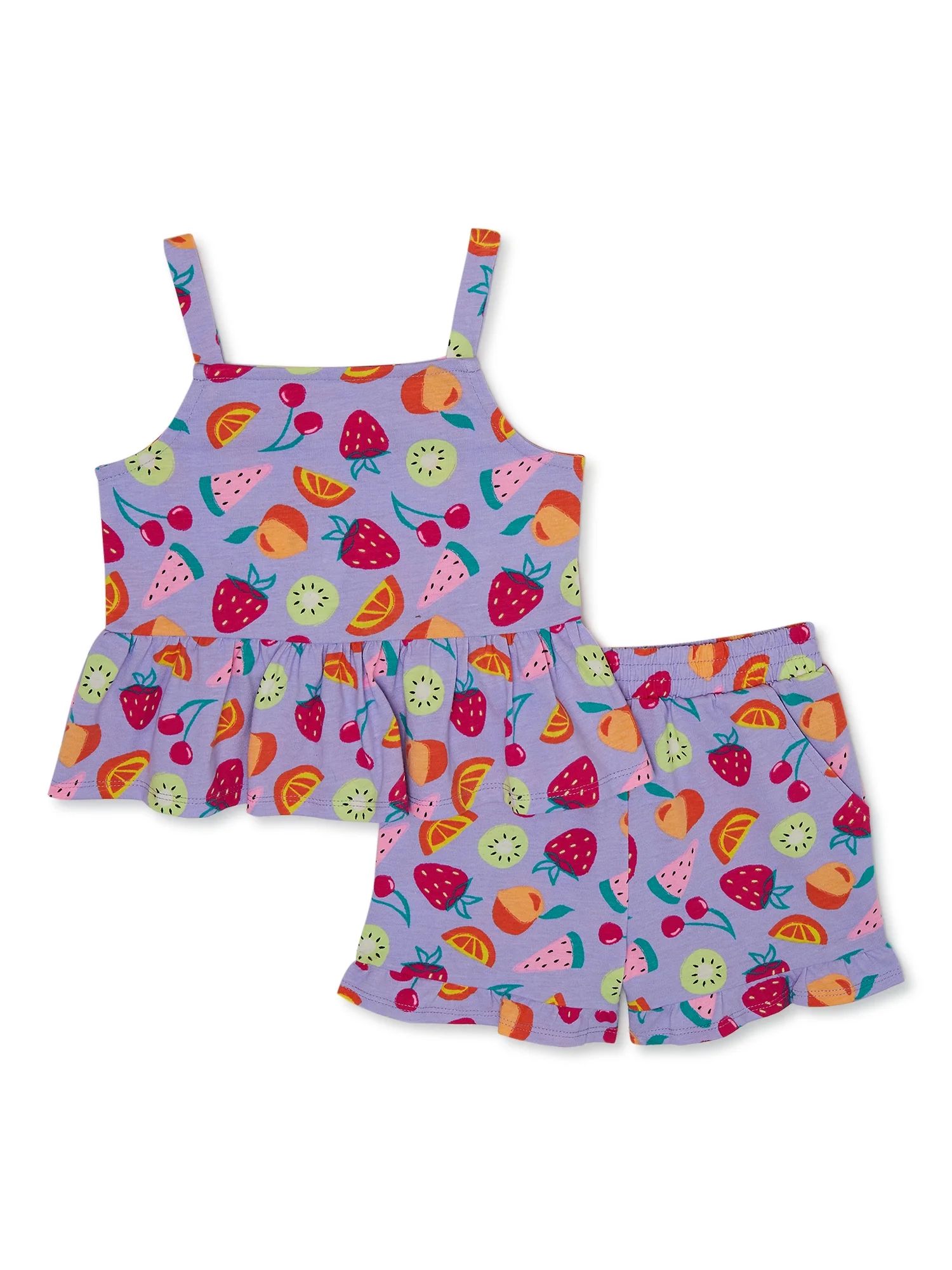 Wonder Nation Toddler Girls Short Set, Sizes 12M-5T | Walmart (US)