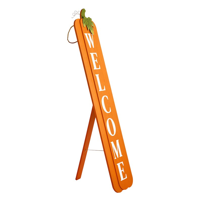 Harvest Hearth Welcome Pumpkin Porch Leaner, 48" | At Home