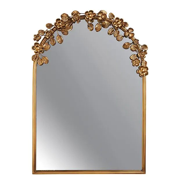 Arched Floral Trim Mirror | Antique Farm House