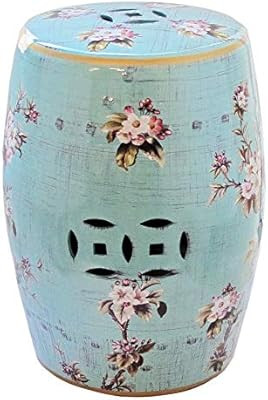 Ceramic Garden Stool Patio décor Outdoor Furniture Round Bench | Amazon (US)