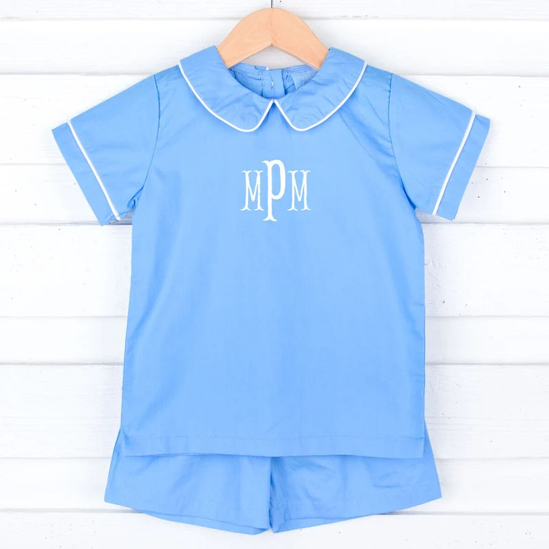 Blue Collared Short Set | Classic Whimsy