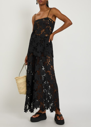Camilla Mini embroidered guipure-lace top | Harvey Nichols