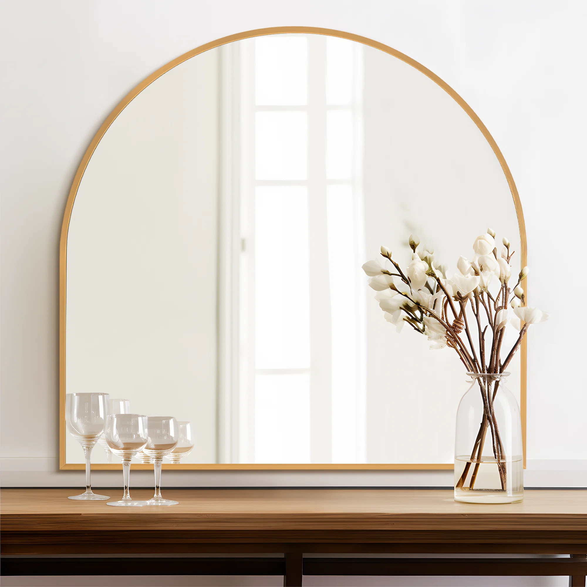 Carine Metal Flat Wall Mirror | Wayfair North America