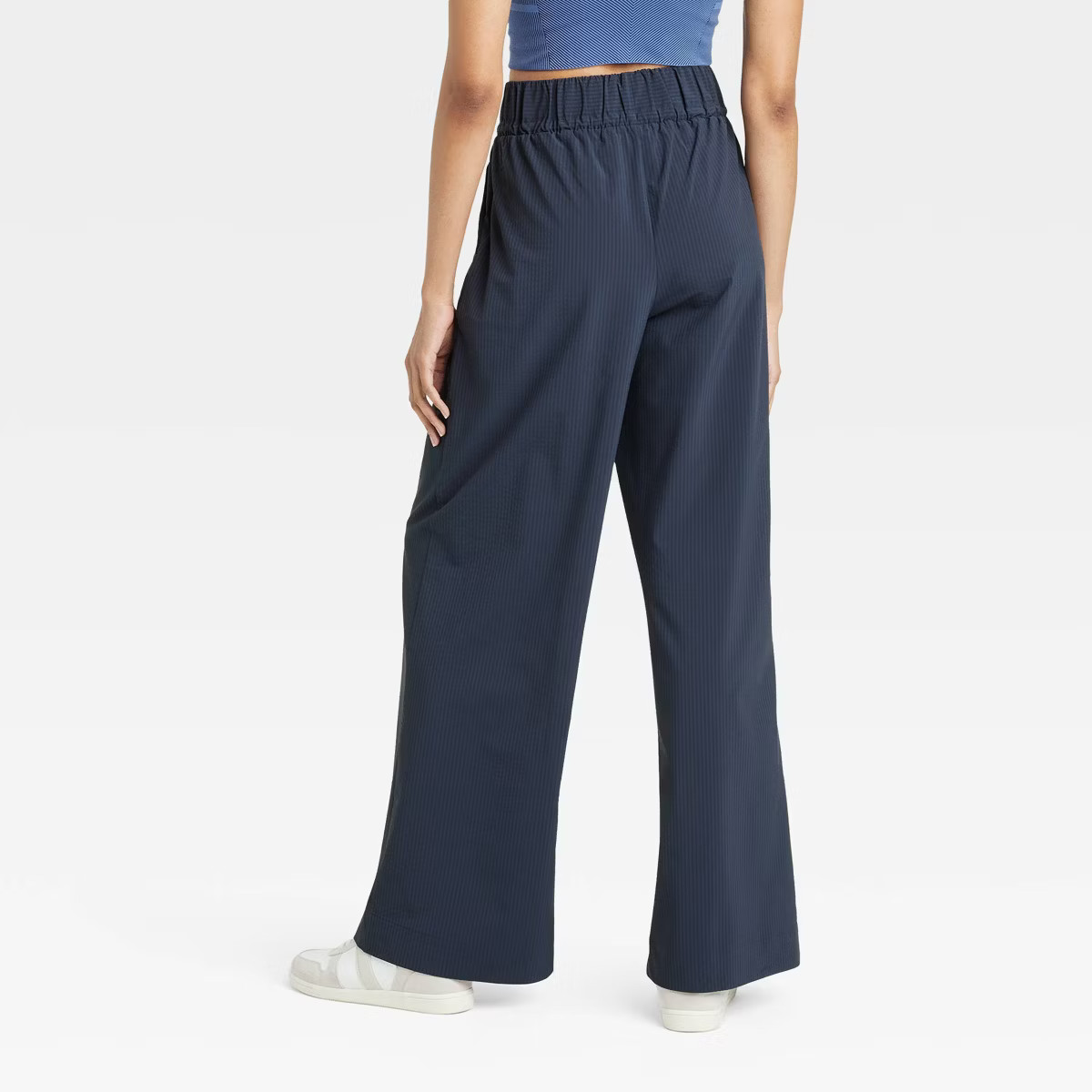 Women's Woven High-Rise Seersucker Wide Leg Pants - All In Motion™ | Target