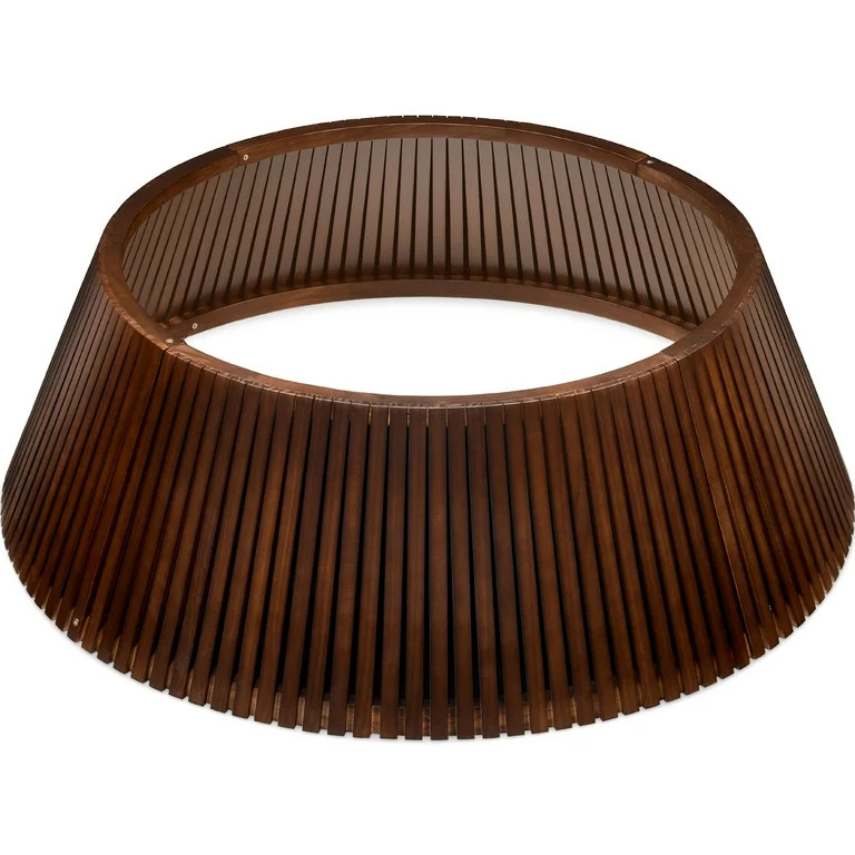 Best Choice Products 36in Wood Slatted Christmas Tree Collar - Walnut - Walmart.com | Walmart (US)