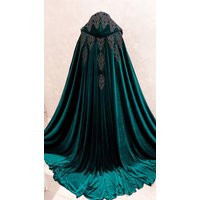 Cape Halloween Velvet Cloak Theater Cloak Hooded Halloween Clothes Long Cape Wizard's Velvet Vampire | Etsy (US)