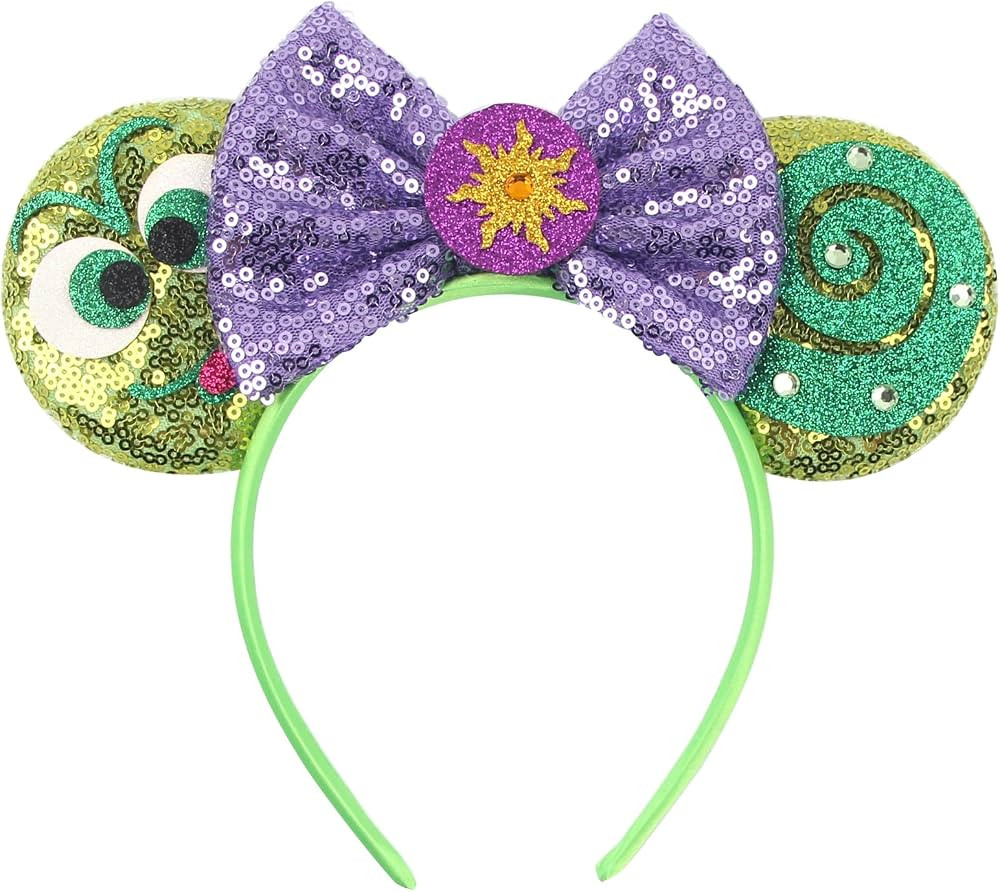 Mouse Ears Headbands for Women Shiny Bows Green Chameleon Costume Hair Accessories for Birthday P... | Amazon (US)