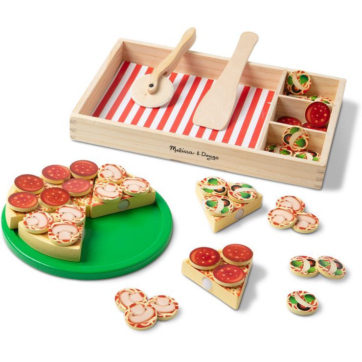 Melissa & Doug Pizza Party Wooden Play Food Set With 18Toppings | Target