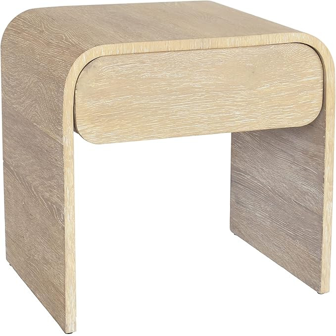 Meridian Furniture Cresthill Collection Mid-Century Modern Nightstand, 24" W x 18" D x 23" H, Whi... | Amazon (US)