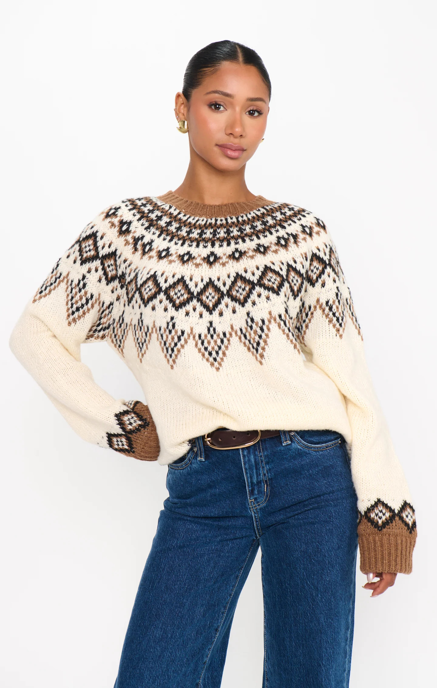 Toasty Sweater ~ Brown Sugar Fair Isle Knit | Show Me Your Mumu