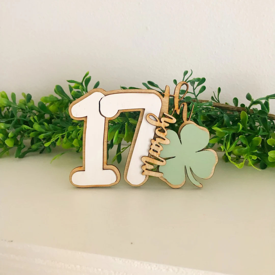 March 17th  sign, tiered tray decor, St Patrick’s day sign, st patty’s day decor | Etsy (US)