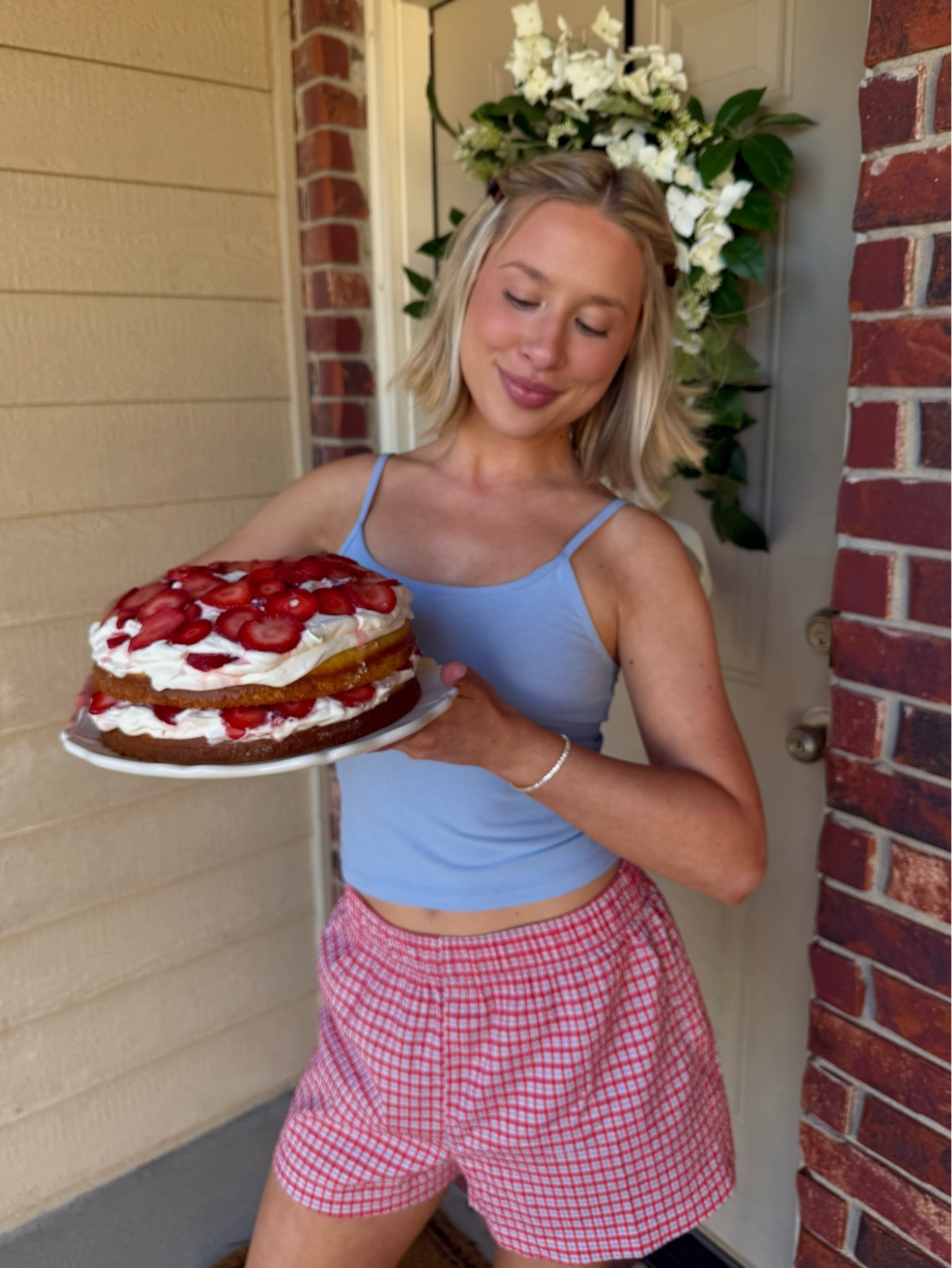 Wearing a size S in my Beyond Yoga Spacedye Forever Tank in periwinkle (Also have it in white & love it so much!)
Old Navy seersucker boxer shorts in size S 
Kitsch mini hair clips
Tennis bracelet is from Revolve
My Target wreath is out of stock rn, so I linked a similar one!

#LTKdayinmylife #LTKootd