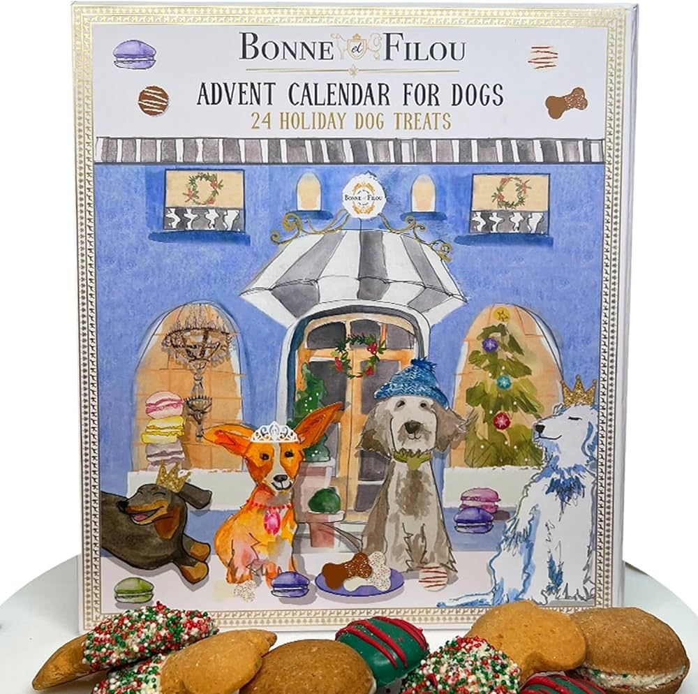 Bonne et Filou 2023 Dog Treats Advent Calendar - 24 Hand Designed Luxury Dog Treats with Dog Maca... | Amazon (US)