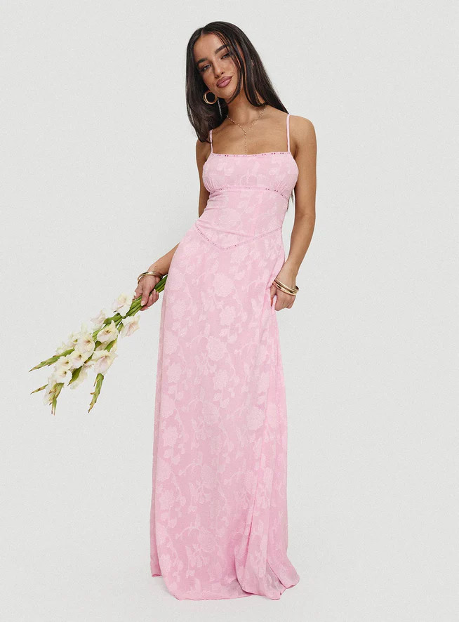 South Of France Maxi Dress Pink | Princess Polly US